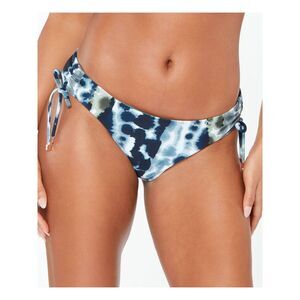 BAR III Women's Navy Acid Wash Shirred Hipster Swimsuit Bottom S